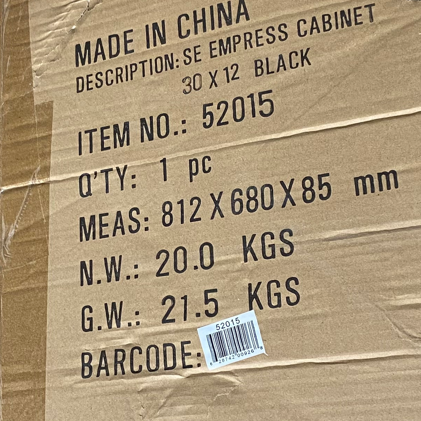 SEAPORA Empress Aquarium Cabinet 30''x12"