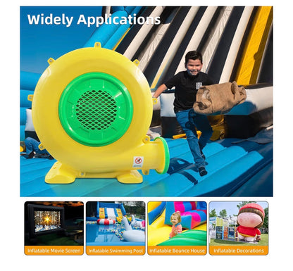 Air Blower for Inflatables, 950 Watt 1.25 HP Bounce House Bubble House Blower Electric Fan Pump, for Outdoor Inflatable Paint Booth Water Slide, Bouncy Castle, Jumper Corded (Yellow) (New in Box)