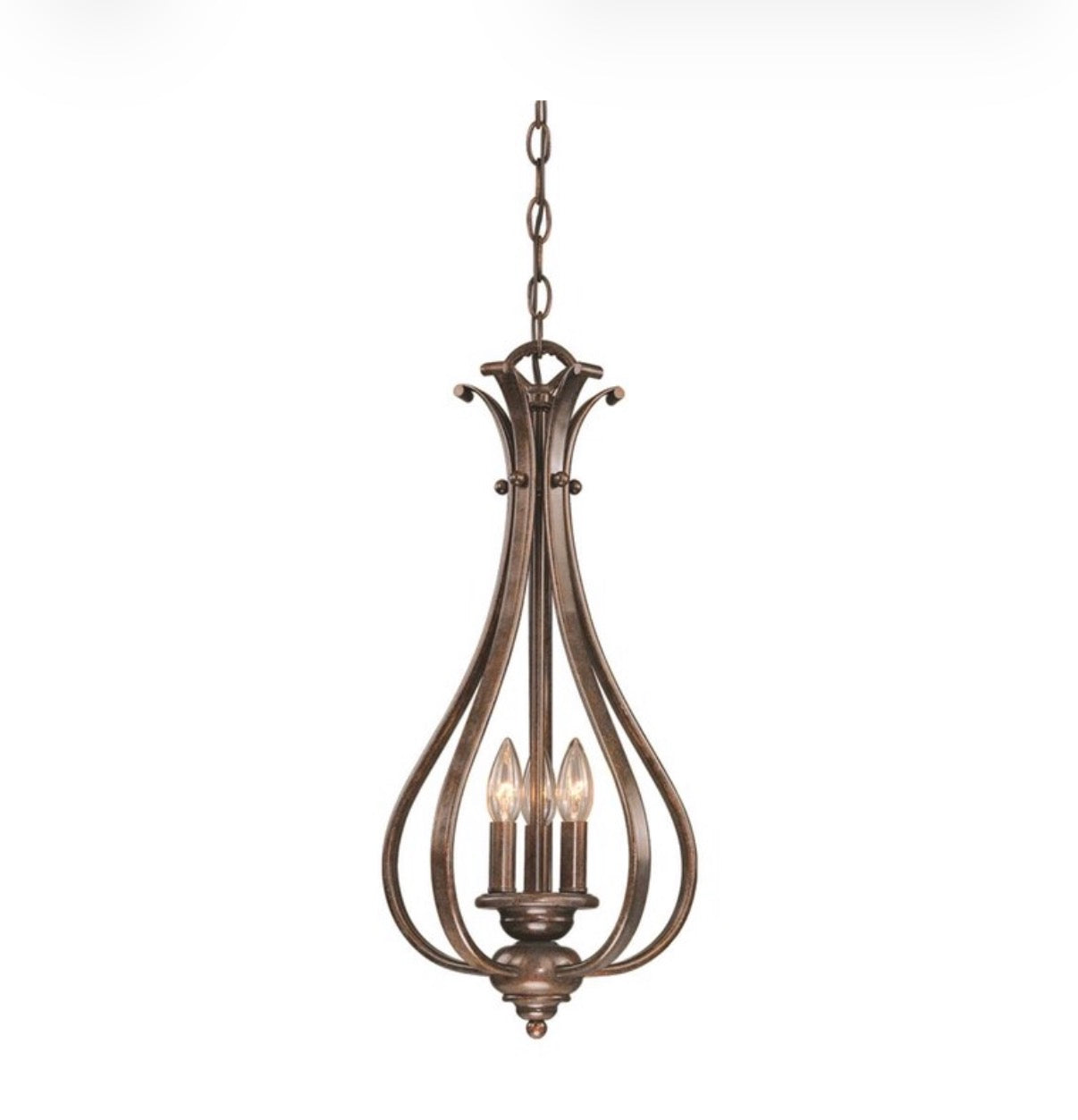 Monrovia 3- Light Royal Bronze Traditional Teardrop Medium hanging Pendant Light