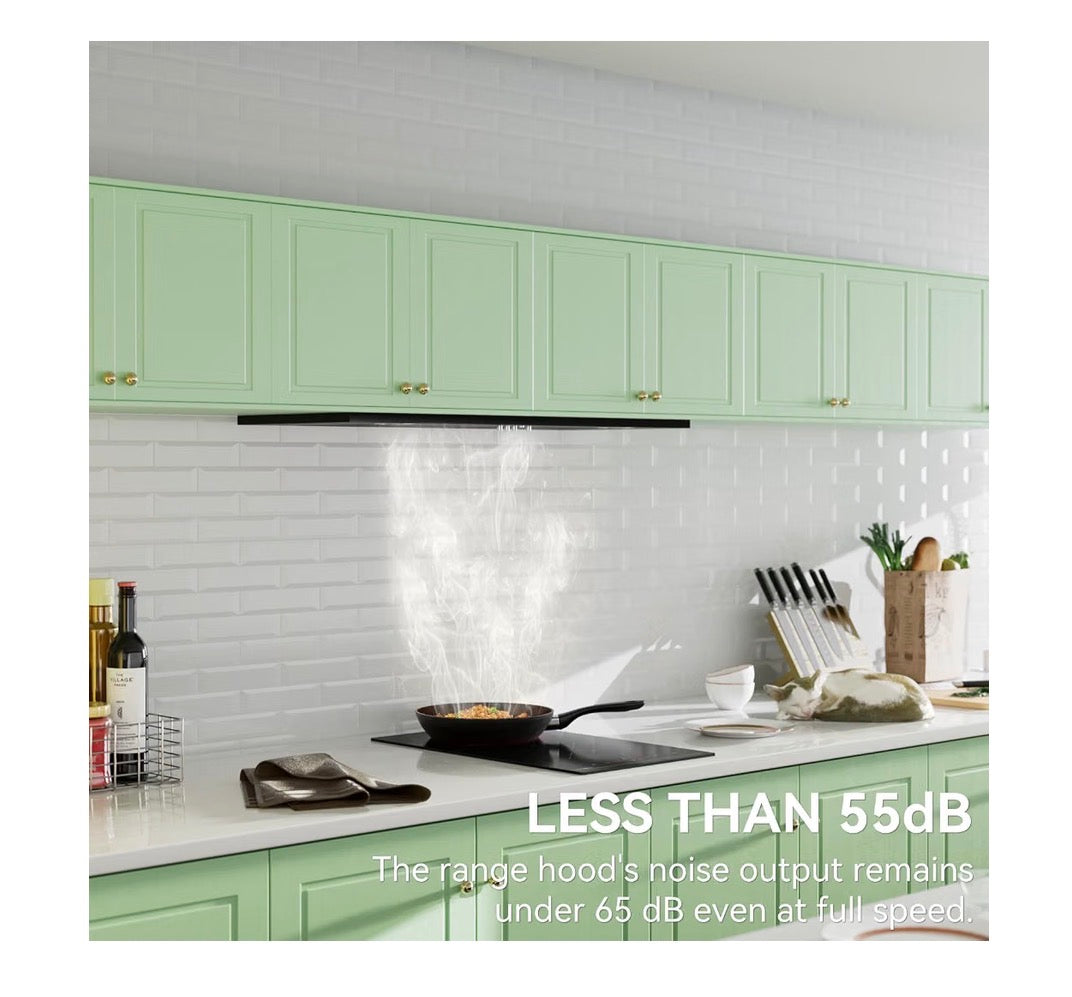 30 Inch Built in Range Hood Convertible with 600 CRM Suction (Black) (New in Box)