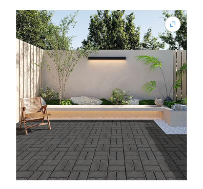 Domi Plastic Interlocking Deck Tiles, 44 Pieces One Pack, 12 Inch X 12 Inch Waterproof Outdoor Flooring All Weather Use Decking Tiles for Shed, Floor, Porch, Poolside, Garden, Backyard (Dark Gray) (New in Box)