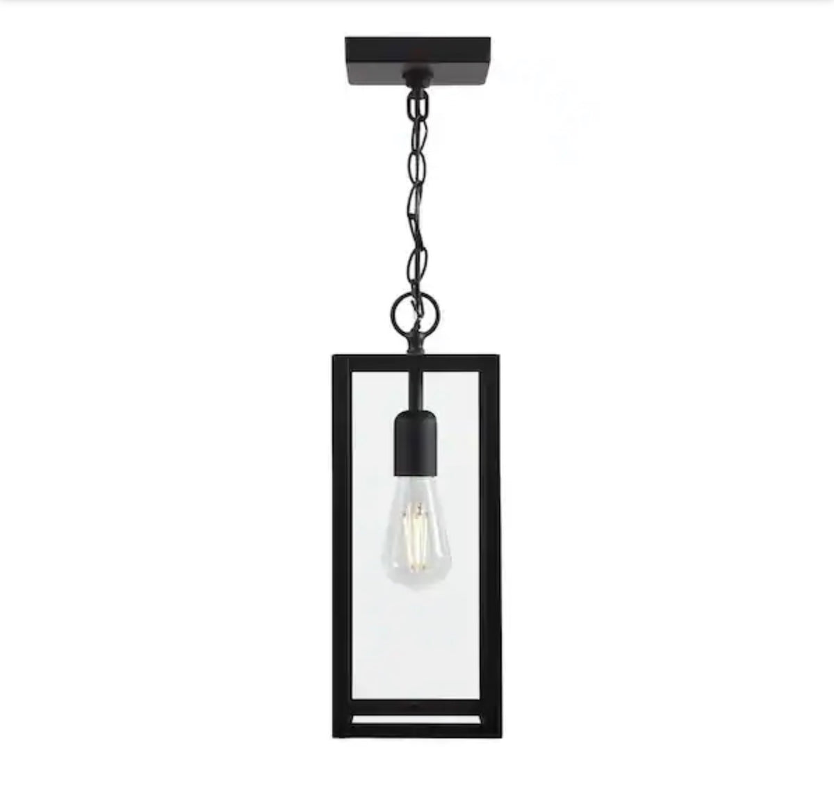 Hurley 78.5 Inch 1 Light Modern Matte Black Outdoor Hanging Light Pendant Light with Clear Glass Shade (New in Box)