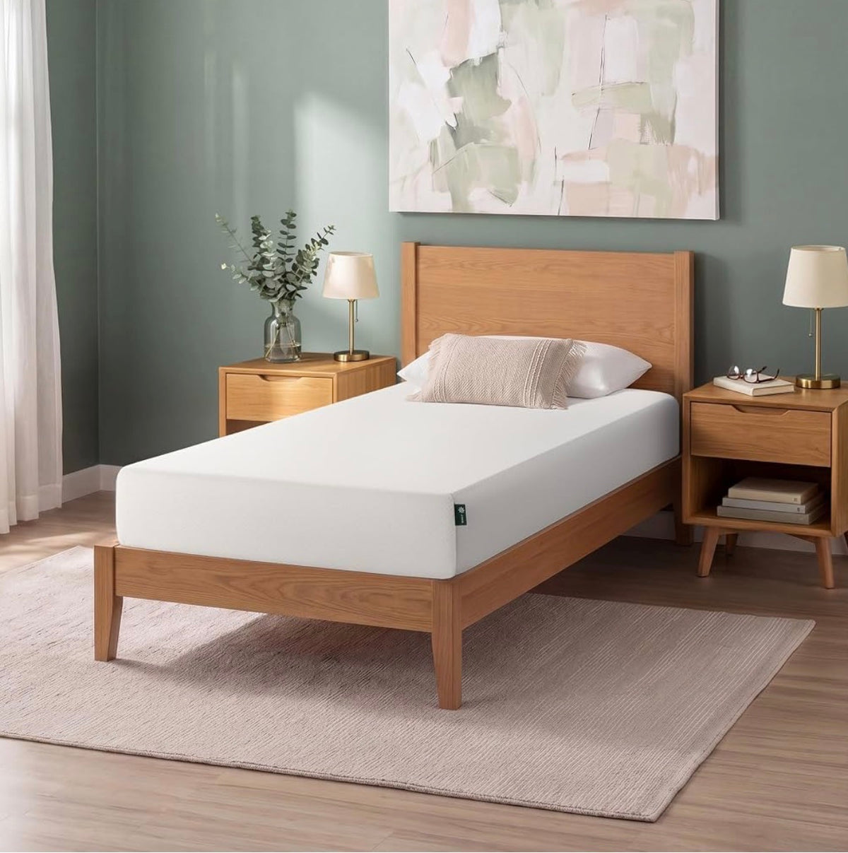 Zinus Memory Foam 8 Inch Green Tea Mattress, Twin Pressure-Relieving Comfort & Full Body Support, Naturally Fresh, CertiPUR-US & OEKo-Tex Certified Safe Materials (New in Box)