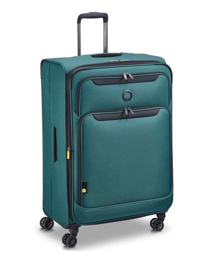 Delsey Paris Sky Max 3.0, 28 Inch Checked Large Luggage Checked-In Suitcase, Softside, Lightweight Durable Construction, Double Spinner Wheels, Soft Touch Carry Handle (Teal Blue) (New in Package)