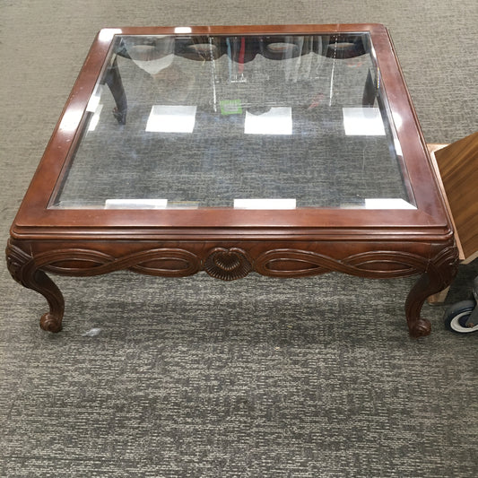 Wood and Glass Coffee Table