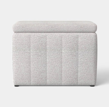 Essex Single Storage Ottoman Faux Leather Threshold Upholstered Rectangular Bench with Lid (Cream) (New in Box)
