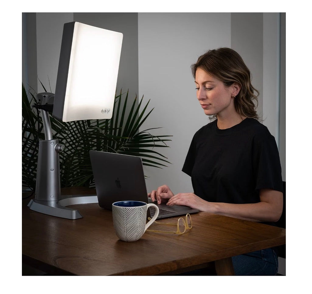 Carex Day-Light Classic Plus Sunlight Therapy Lamp 1000 LUX Therapy Lamp at 12 Inches, LED Bright White Light with Adjustable Height and Brightness Levels for Mood (New in Box)
