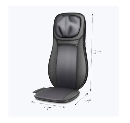 Snailax Shiatsu Neck & Back Massager with Heat, Full Back Kneading Shiatsu or Rolling Massage, Massage Chair Pad with Height Adjustment, Back Massager for Neck and Shoulder (New in Box)