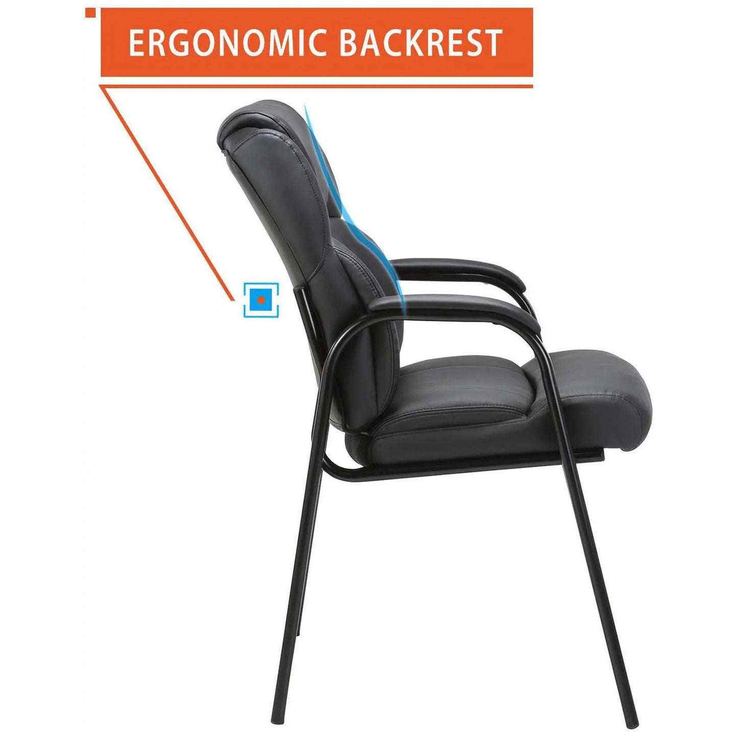 CLATINA Leather Guest Chair with Padded Arm Rest