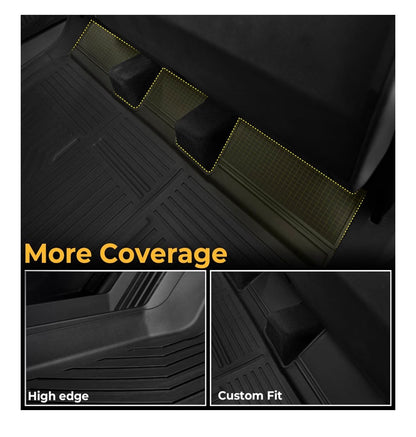 Floor Mats for 2023-2026 Tesla Cybertruck Accessories Full Coverage Set with Cargo Liner, Odorless & Durable, All Weather Protection, 3D Laser Fit, Easy to Spray Clean (Black) (New in Box)
