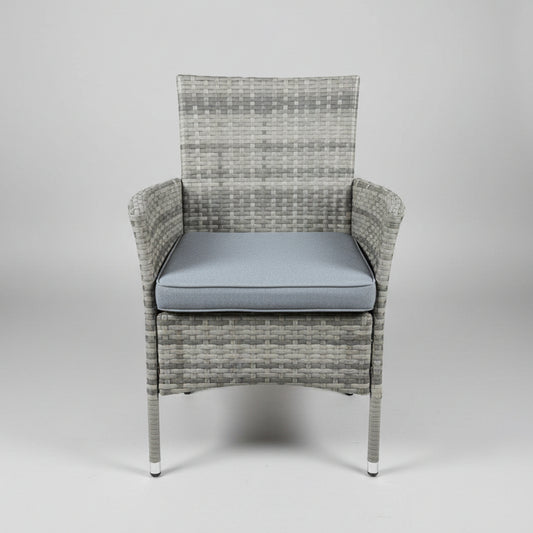 Gray Wicker Patio Chairs with Cushions