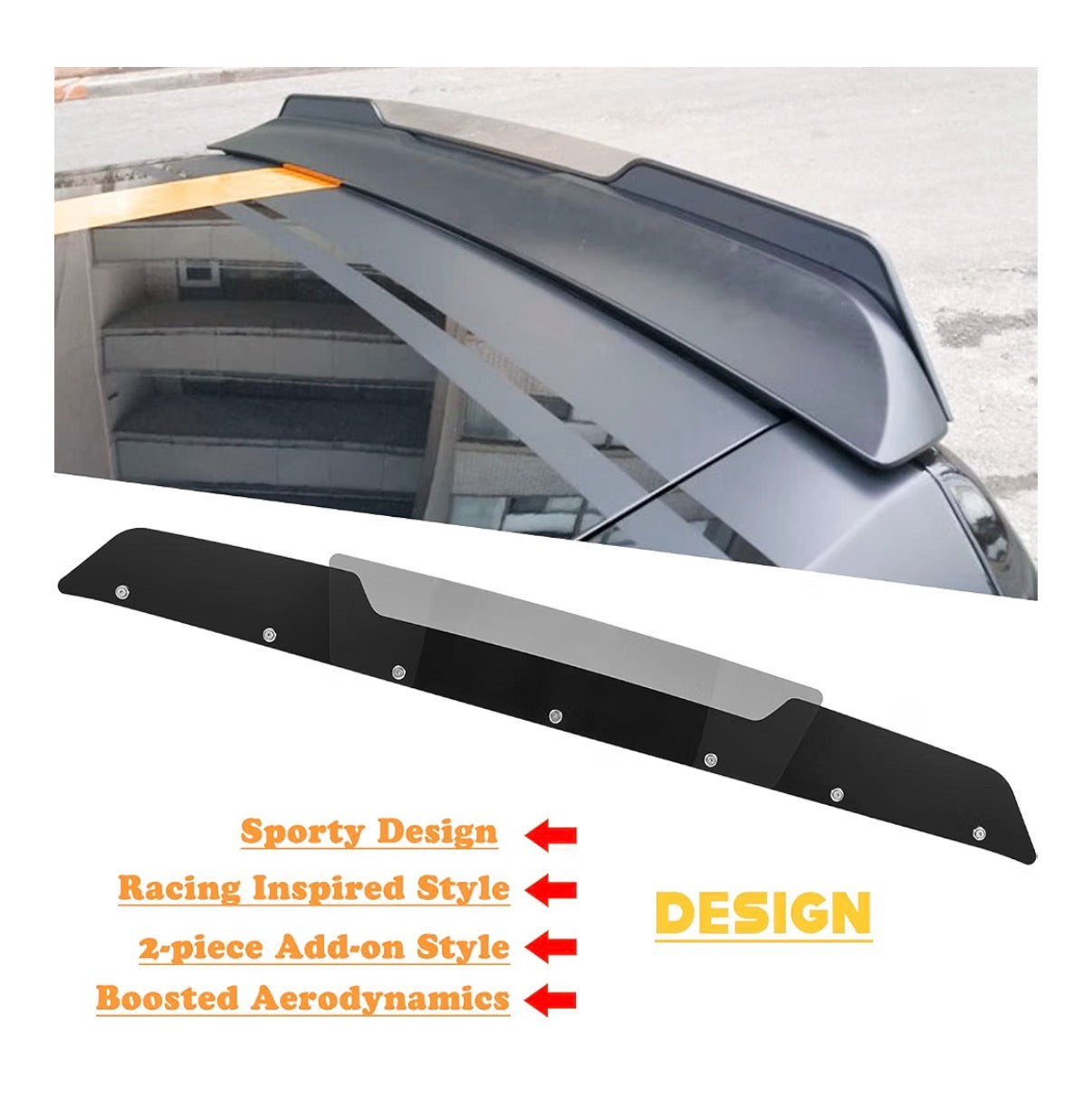 Rear Wicker bill Spoiler for Dodge Challenger 2008-2014 SRT RT Hellcat Pack Model 2 Piece Wicker Bill Spoiler Add on Style with RivNut Tool (New in Box)
