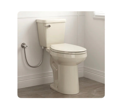 XH Bone 21 Inch Elongated Extra Tall 12 Inch Rough In 1.28 GPF Soft Close 2 Piece Toilet (New in Box)