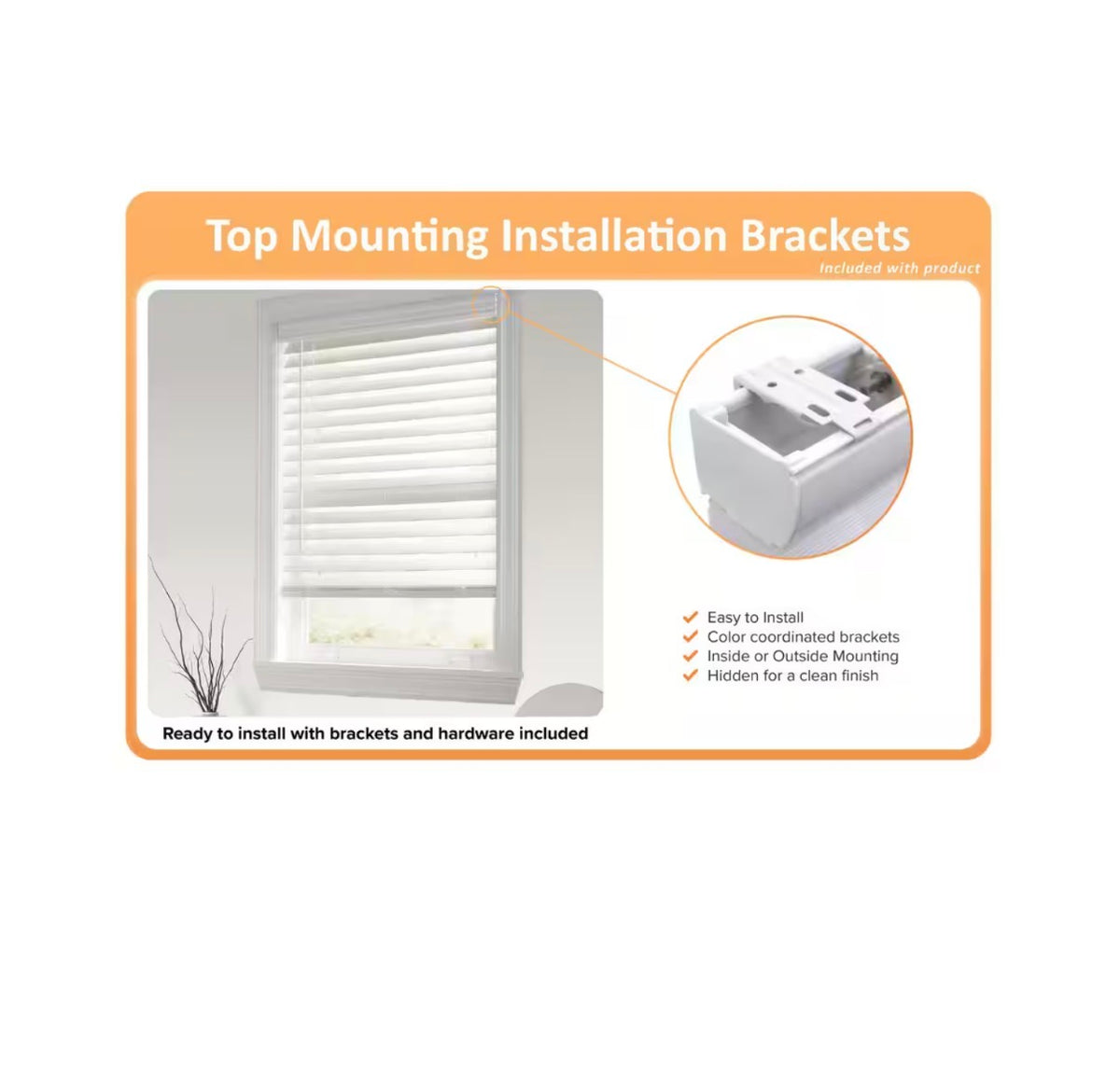 Cordless Premium Faux Wood Blinds with 2.5 Inch Slats 35 Inch Width X 72 Inch Length with Actual Size 34.5 Inch Width X 72 Inch Length (White) (New in Box)