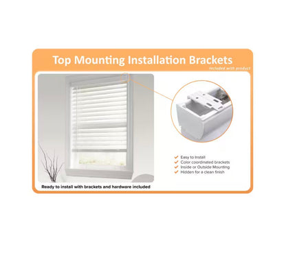 Cordless Premium Faux Wood Blinds with 2.5 Inch Slats 35 Inch Width X 72 Inch Length with Actual Size 34.5 Inch Width X 72 Inch Length (White) (New in Box)