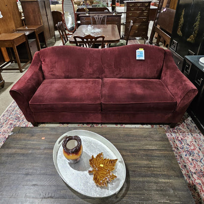 Maroon Suede Sofa