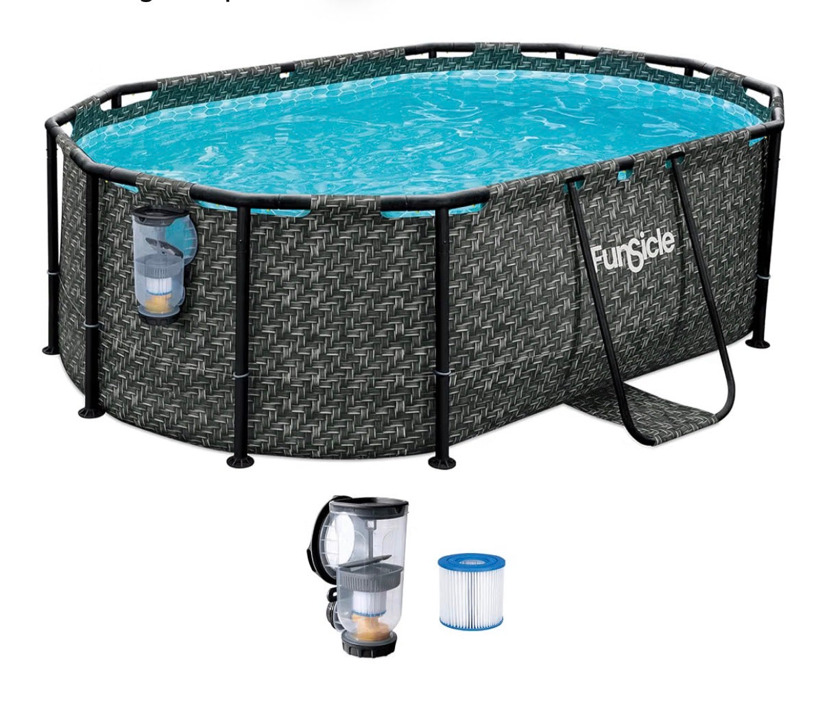 Funsicle Oval Oasis Designer 9'10 inch X 6 ft. 7 inch X 33 inch Above ground Swimming Pool