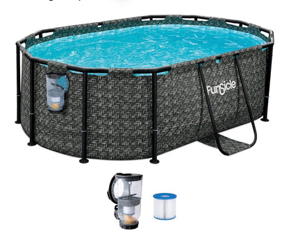 Funsicle Oval Oasis Designer 9'10 inch X 6 ft. 7 inch X 33 inch Above ground Swimming Pool