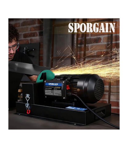 Lawn Mower Blade Sharpener 2/3 HP 550W, 20 Sandpapers 60&180 Grit Lawnmower Blade Sharpener with 7 Inch Grinding Wheel Blades Grinder Blade Sharpening Machine for High/Low Lift, Gator & Flat Blade