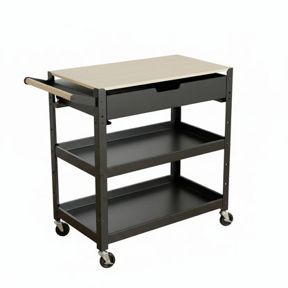 3 Tier Metal Rolling Service Cart - Brightroom