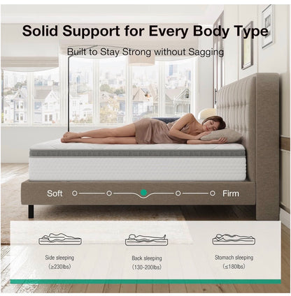 Novilla Twin Size Mattress, 10 Inch Hybrid Mattress in a Box, Comfort Sleep Pocket Innerspring Pillow Top Mattresses for Motion Isolation, Pressure Relief & Edge Support, Medium Firm, CertiPUR-US (New in Box)