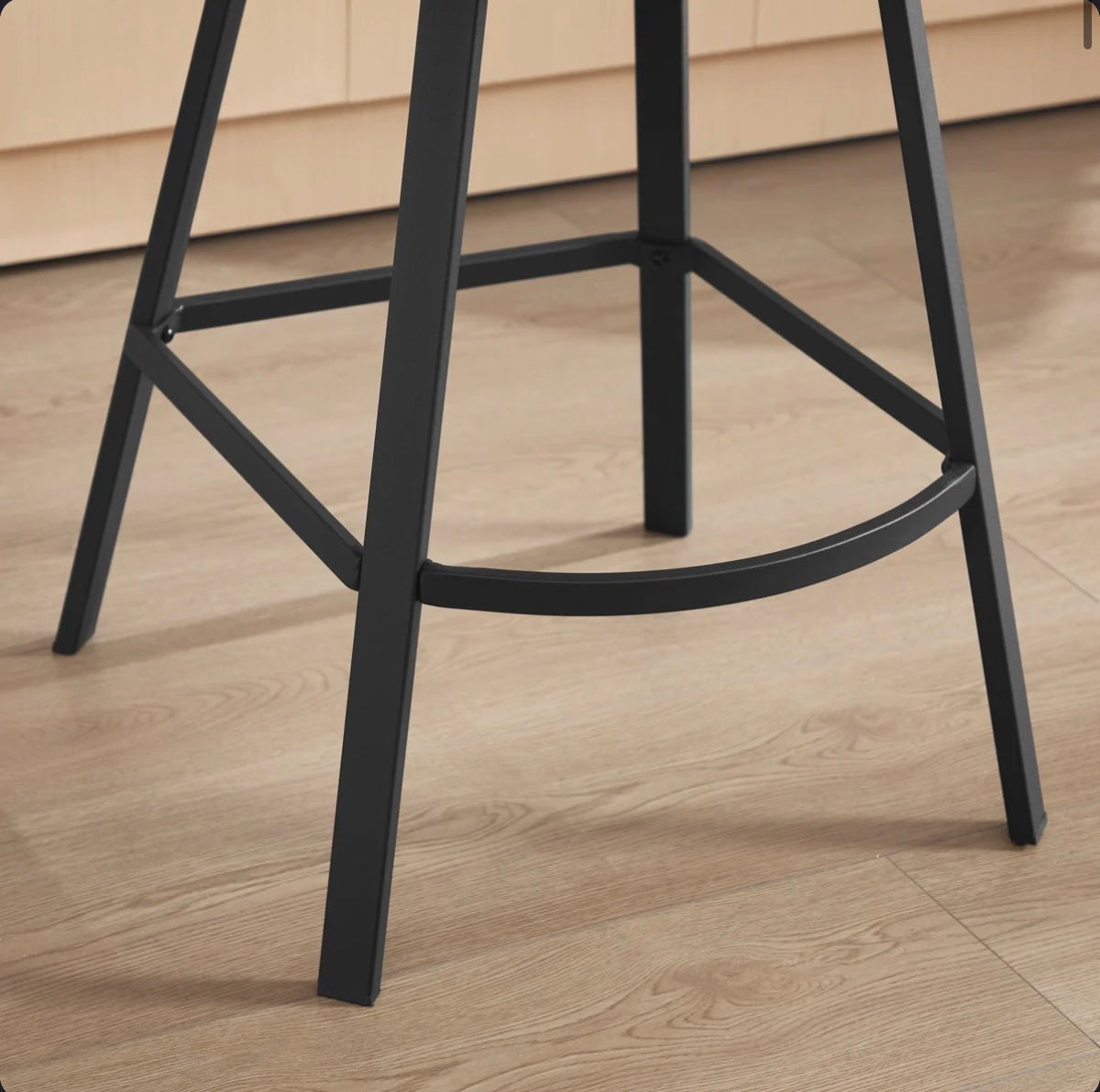 Absalom Modern 25.6 Inch Swivel Upholstered Counter Stools with Back and Metal Frame Set of Two (New in Box)