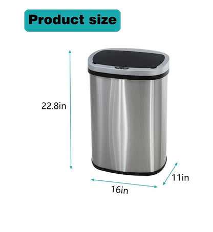 13gallon/ 50 liter Stainless Steel Touchless Trask Can