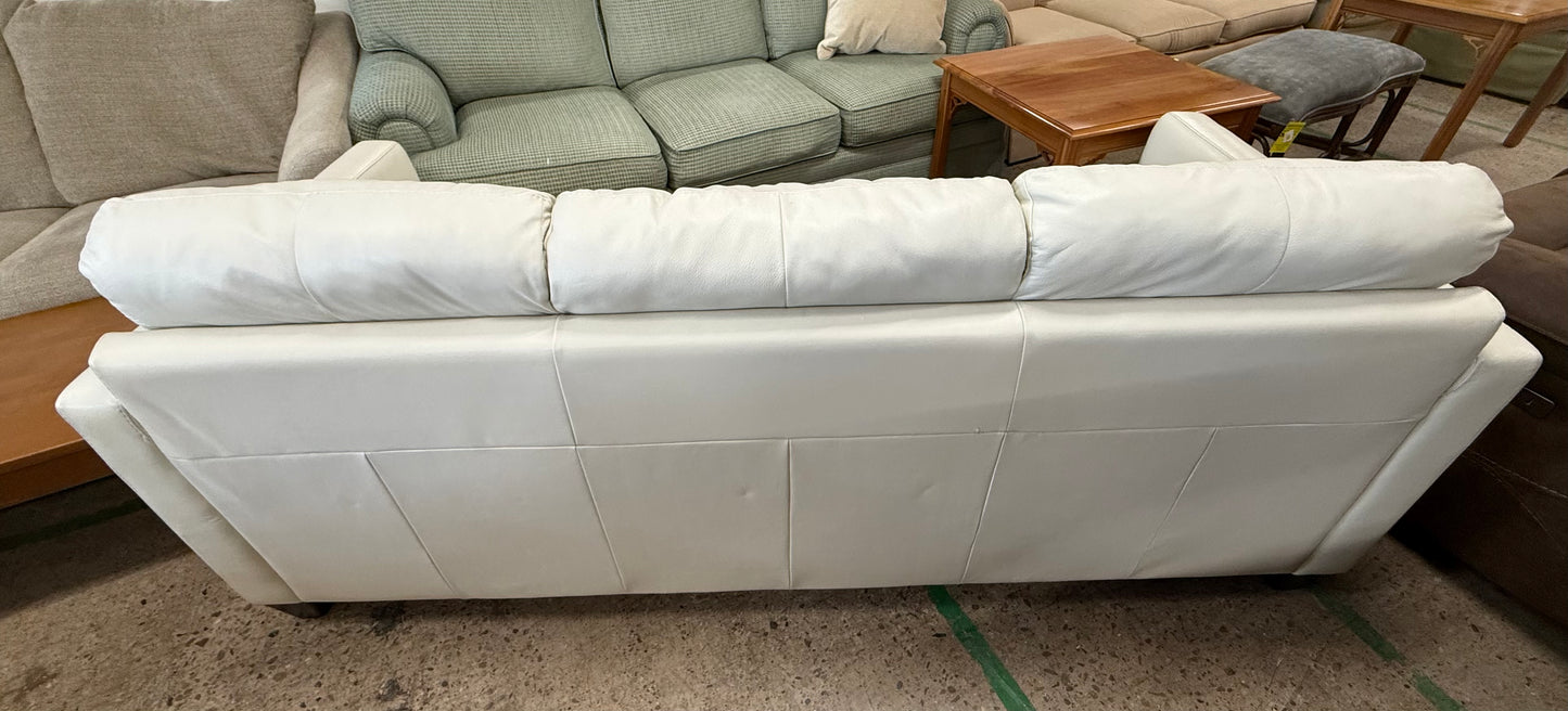 Natuzzi Editions White Leather Sofa (In Good used Condition)