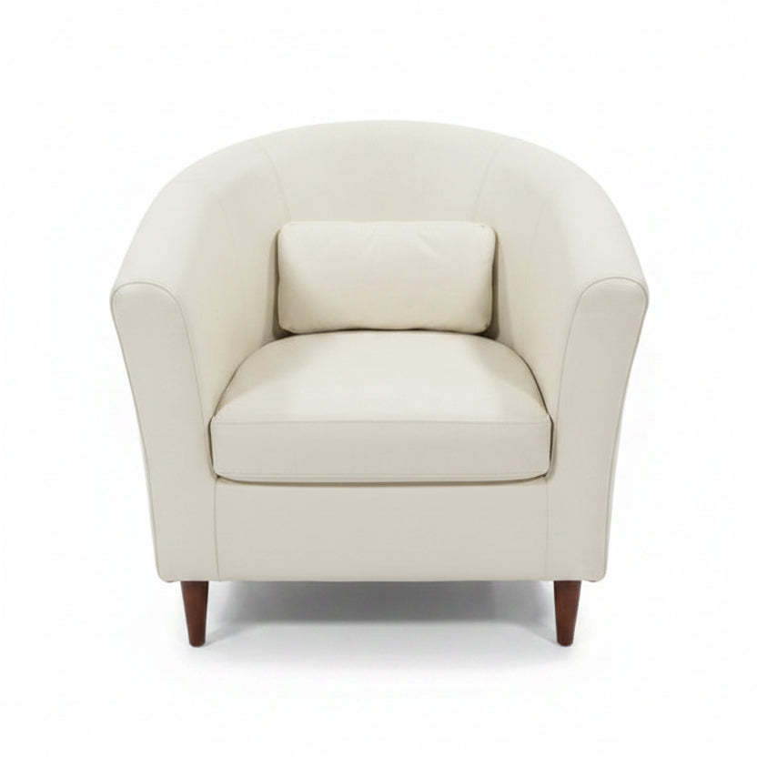 Ikea White Leather Club Chair