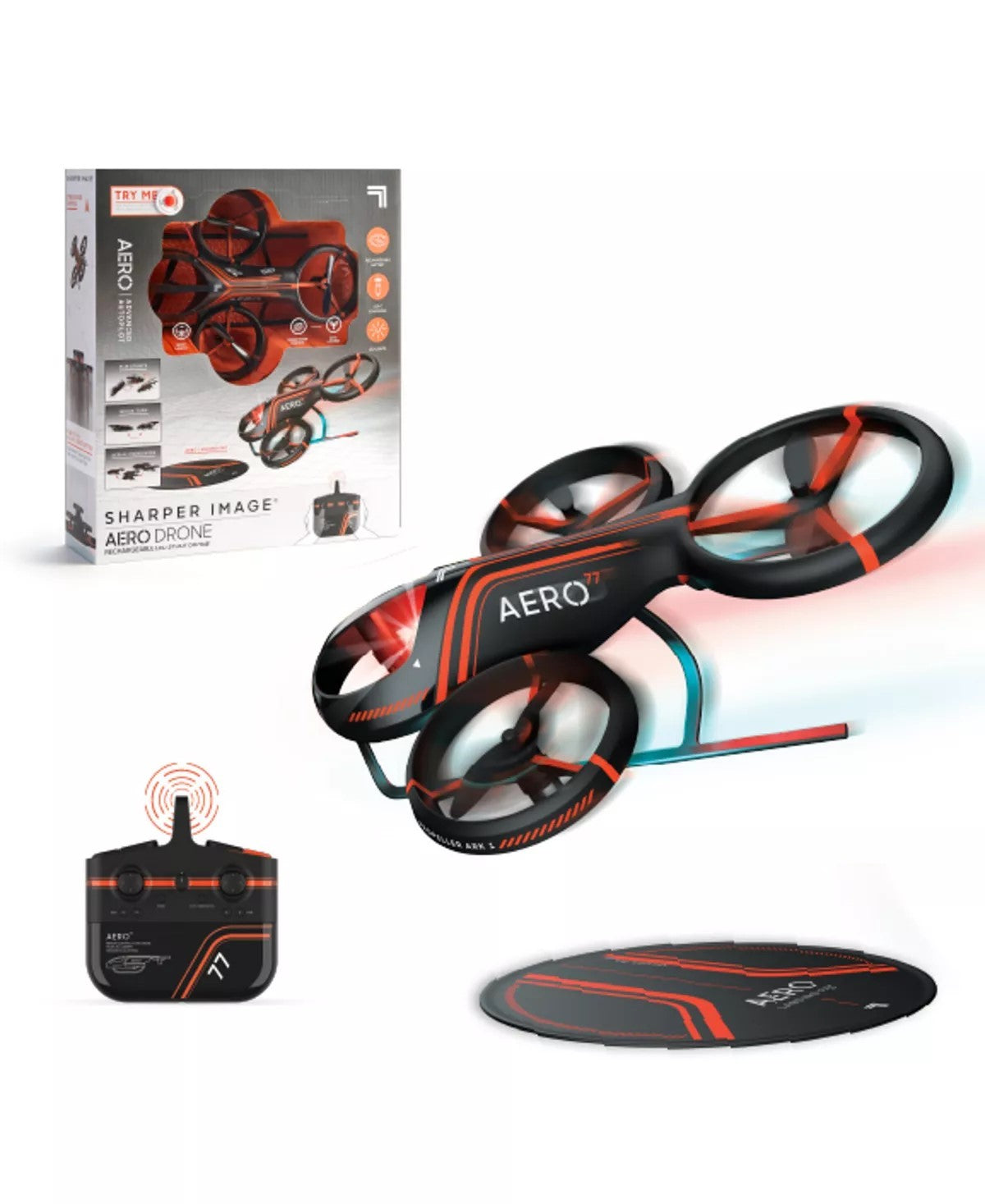 Sharper Image Aero Drone Rechargeable Led Stunt Drone