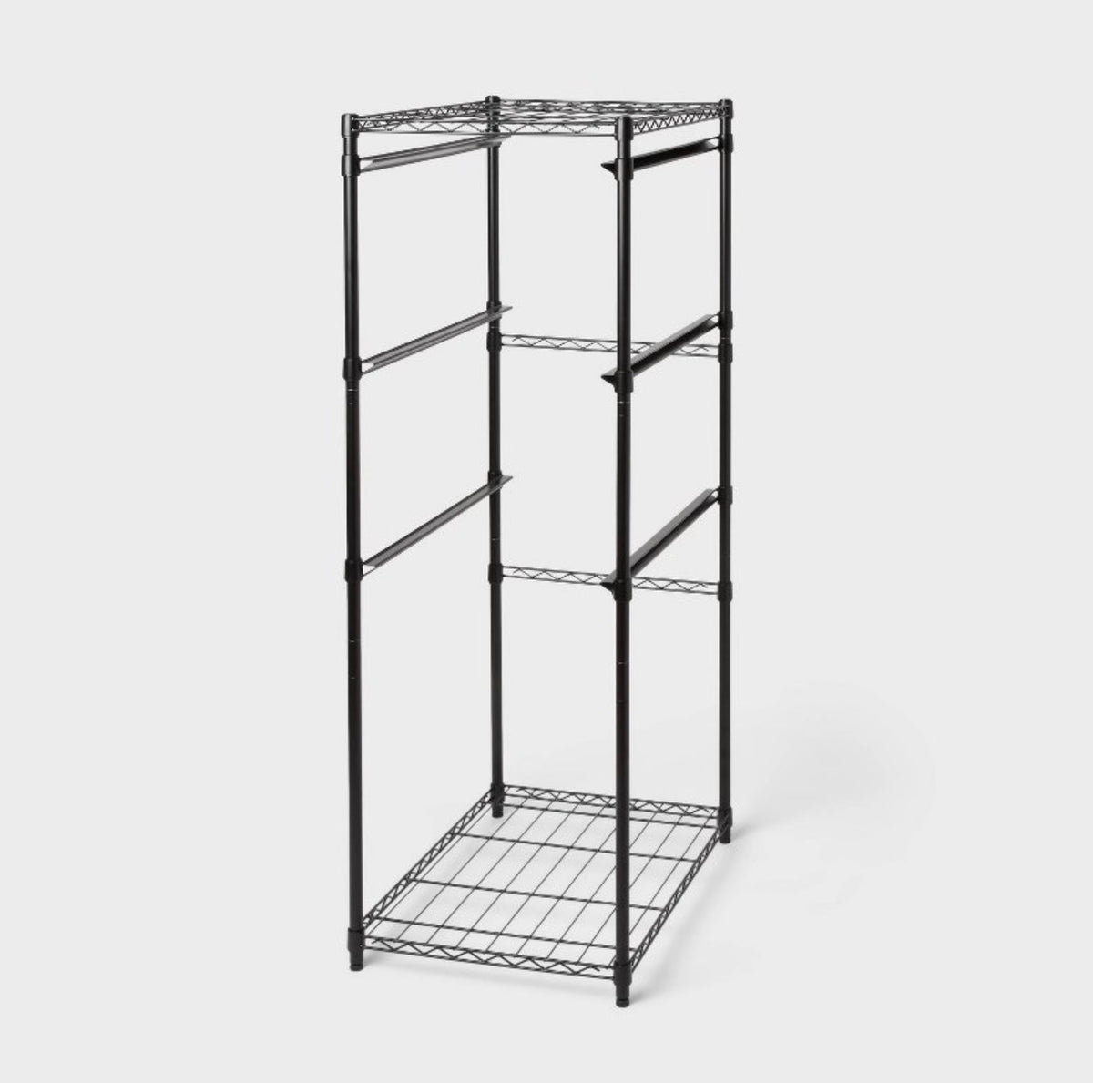 Steel 27 Gallon Storage Tote Rack (Black)