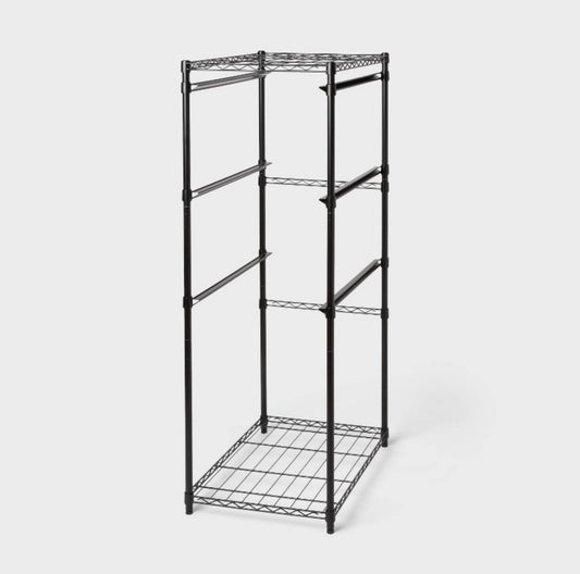 Steel 27 Gallon Storage Tote Rack (Black)