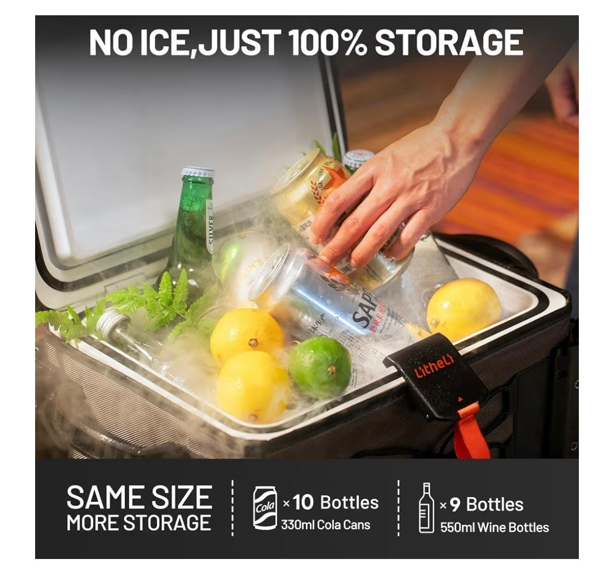 Litheli 12 Volt Portable Refrigerator with 2 U20 Batteries, 20L/21Q Car Fridge, Portable Freezer, Compressor Cooler with 12V/24 DC for Outdoor Camping Overlanding Truck RV SUV Van (Charcoal Gray) (New in Box)