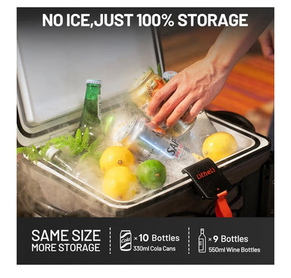 Litheli 12 Volt Portable Refrigerator with 2 U20 Batteries, 20L/21Q Car Fridge, Portable Freezer, Compressor Cooler with 12V/24 DC for Outdoor Camping Overlanding Truck RV SUV Van (Charcoal Gray) (New in Box)