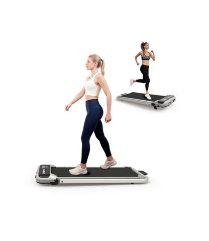3-in-1 Under Desk Treadmill with Incline Foldable for Home Walking Pad with Handlebar Remote Control (New in Box) (Silver)