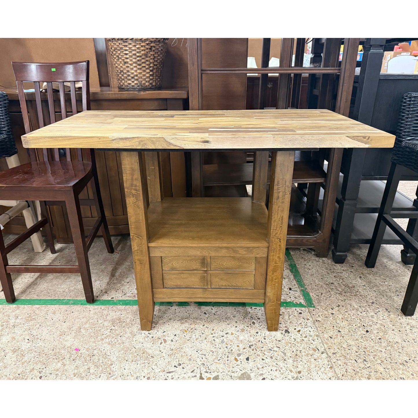 Custom Made Butcher Block Pub Table