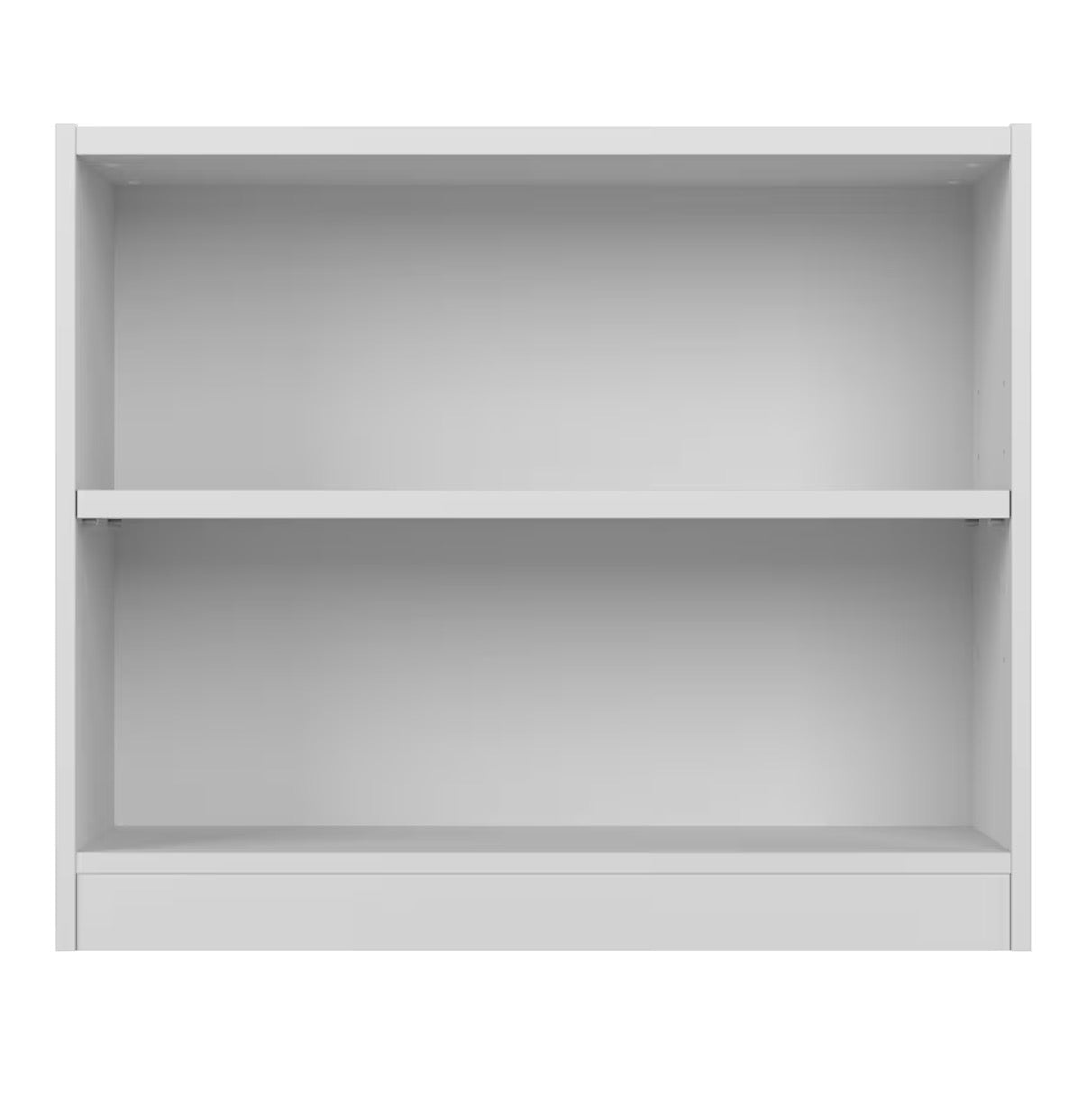 Bush Home Small 2 Shelf Bookcase, 2 Tier Bookshelf Storage Cabinet with Adjustable Shelf for Living Room, Bedroom or Home Office, Universal Collection (White) (New in Box)