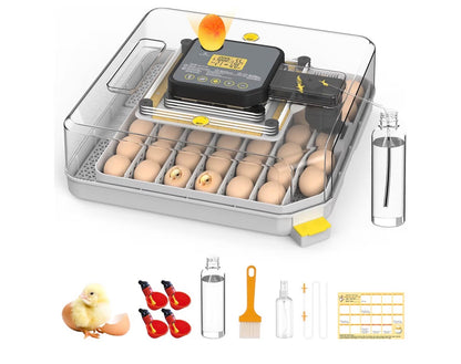 Incubator for Hatching 48 Egg Turning and Humidity Control, Egg Incubator with Temperature, Incubators for Chicken, Ducks, Goose, Quail, and Pigeon (Gray)