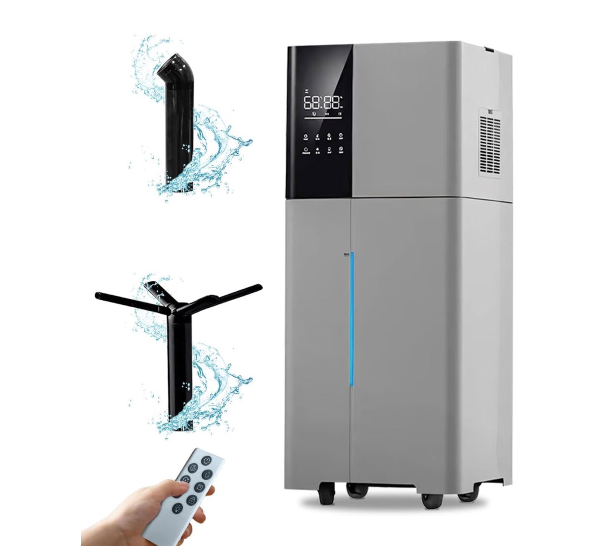 Large Room Humidifier - 26L/6.8 Gal Whole House Humidifier - Commercial and Industrial with 360 degree Nozzle & Extension Tube