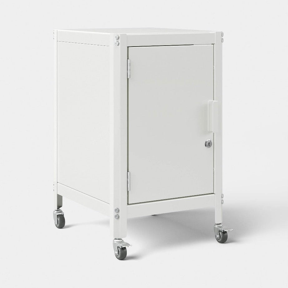 Metal Rolling Locker Storage Cabinet with Lock (Chalk White) (New in Box; Assembly Required)