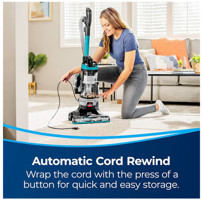 Bissell CleanView Rewind Pet Bagless Vacuum with Automatic Cord Rewind, Active Extension Wand for Hard-to-Reach Areas, Powerful Suction & Multi-Surface Cleaning (Black/Teal) (New in Box)
