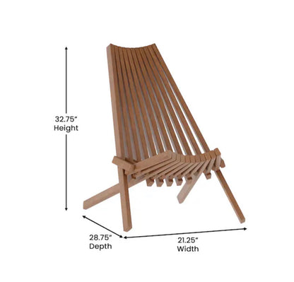 Delia Commercial Grade Indoor/Outdoor Folding Acacia Wood Chair