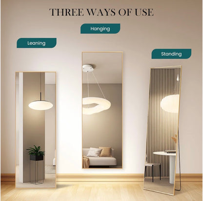 59 inch X 16 inch Full Length Mirror - Full Body Floor Mirror - Gold