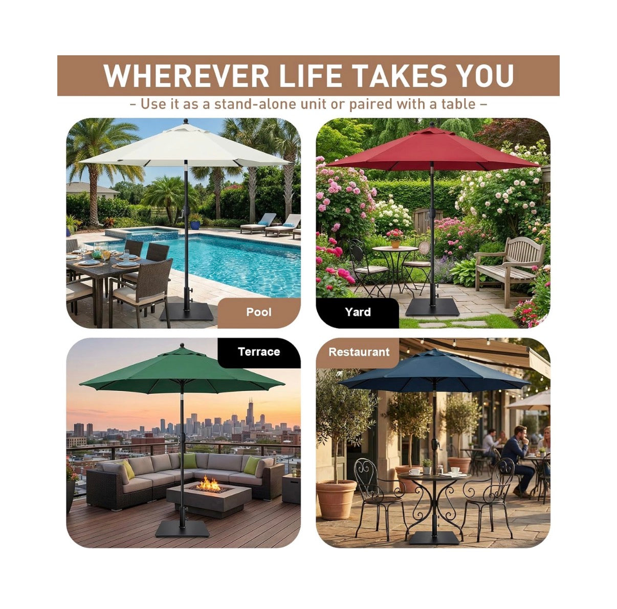 38 lb Heavy Duty Square Steel Plate Patio Market Table Umbrella Base Stand Weight for Outdoors (Black) (New in Box)