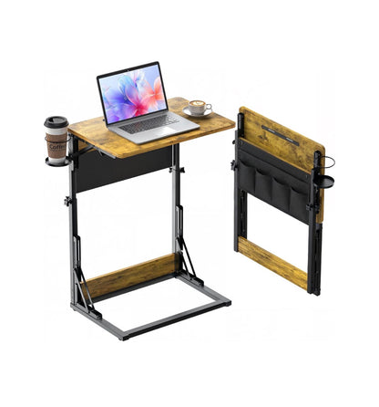 Adjustable TV Tray Table with Cup Holder, Storage Bag & Table Slot Easy Assembly TV Dinner Tray Table, 21.6 Inch Foldable Table Tray, TV Trays for Eating on Couch, Bed & Chair (New in Box)