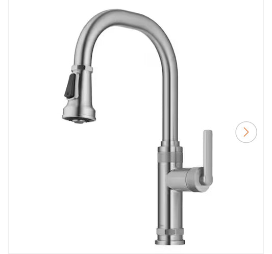 Kraus Allyn Industrial Pull Down Single Handle Kitchen Faucet in Spot Free Stainless Steel
