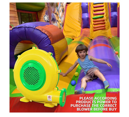 Air Blower for Inflatables, 950 Watt 1.25 HP Bounce House Bubble House Blower Electric Fan Pump, for Outdoor Inflatable Paint Booth Water Slide, Bouncy Castle, Jumper Corded (Yellow) (New in Box)
