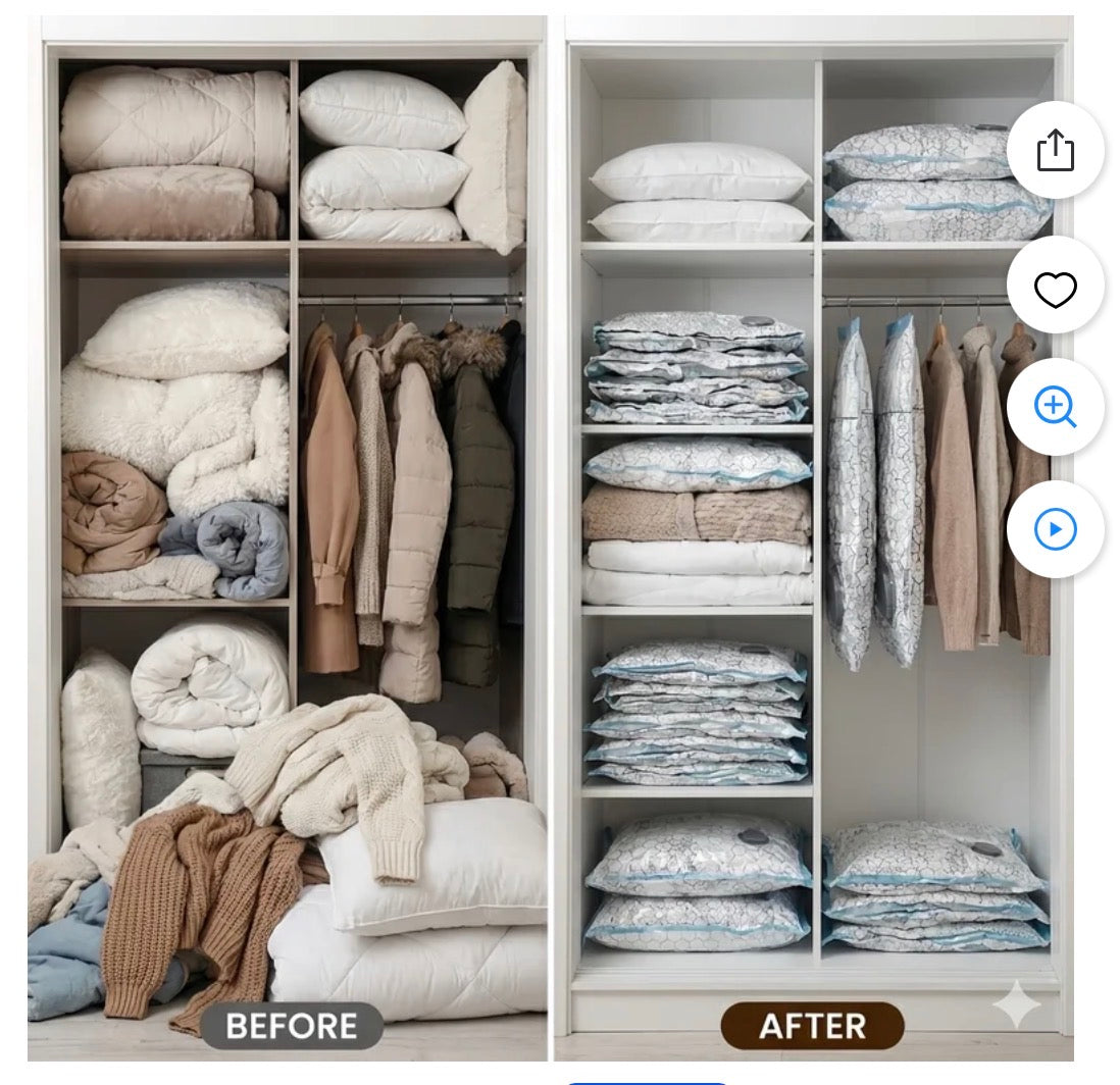 15 Pack Vacuum Storage Bags with Electric Pump, Space Saver Compression Bags for Travel and Moving, Reusable Airtight Sealer