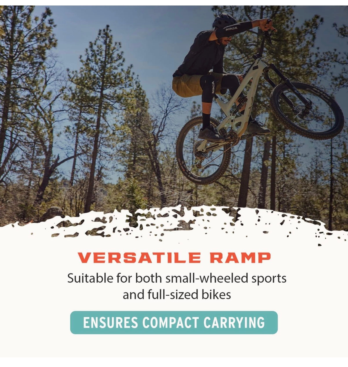 Ninja MTB Jump Ramp, Turbo Kicker Portable Jump Ramp, 4 Panel Ramp for All Ages, Ideal for MTB Bikes, BMX Bikes, One Wheels, Scooters, Skateboards, and RC Cars (New in Box)