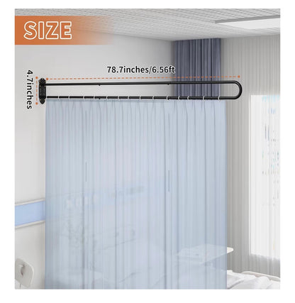 Partition Curtain Rod U Shaped Curtain Rod 6.56 Feet